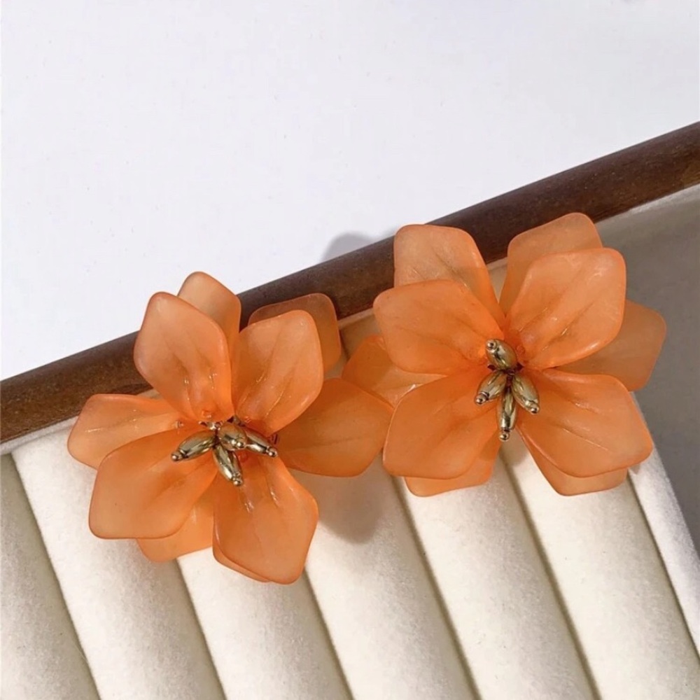 Sweet Vintage Big Flower Lotus Women’s Bohemian Style Vacation Earrings & Ring